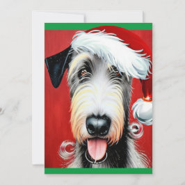 Cartão Plano de Natal Irlandês Wolfhound Caprichos