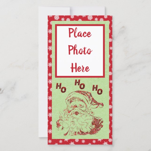 Cartão plano de Natal para Papais noeis reluzentes (Frente)