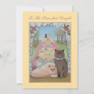 Cartão plano de Parabéns de casamento do tema Cat