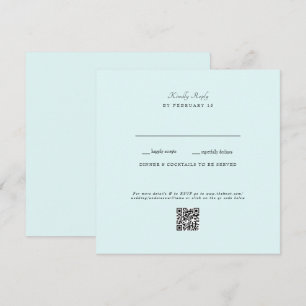 Cartão Plano de RSVP com Código QR para Casamento