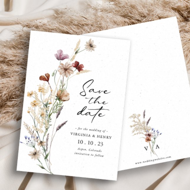 Cartão Plano de Salvar a Data Boho Branco (Criador carregado)