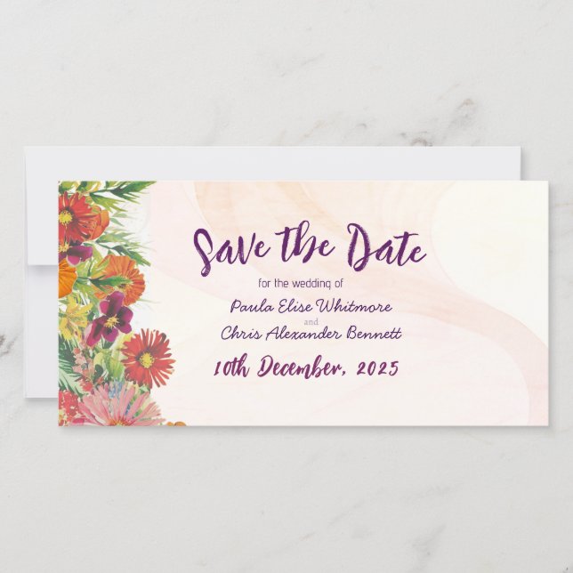 Cartão Plano de Salvar a Data do Casamento (Frente)