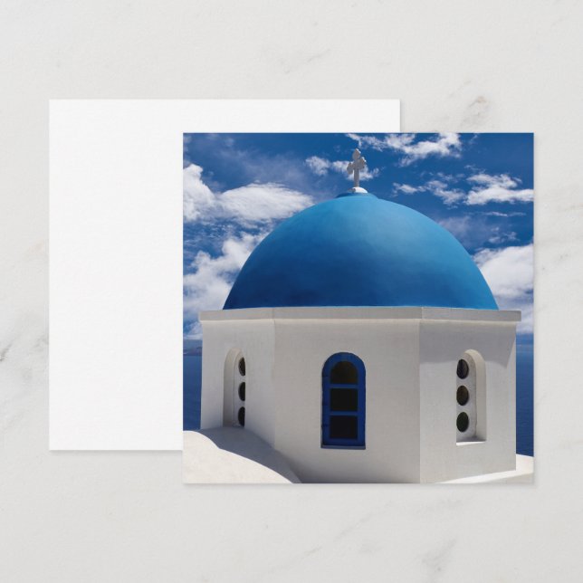 Cartão Plano de Santorini, Grécia (Frente/Verso)
