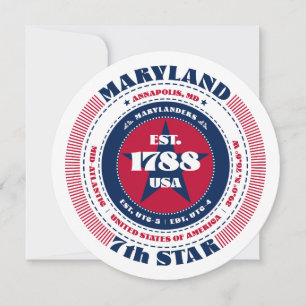 Cartão Plano de Tipografia Circular de Maryland