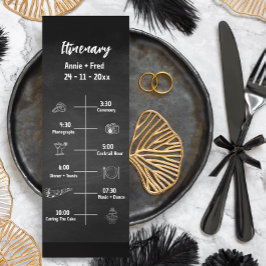 Cartão Plano do Programa de Casamento de Script Cl