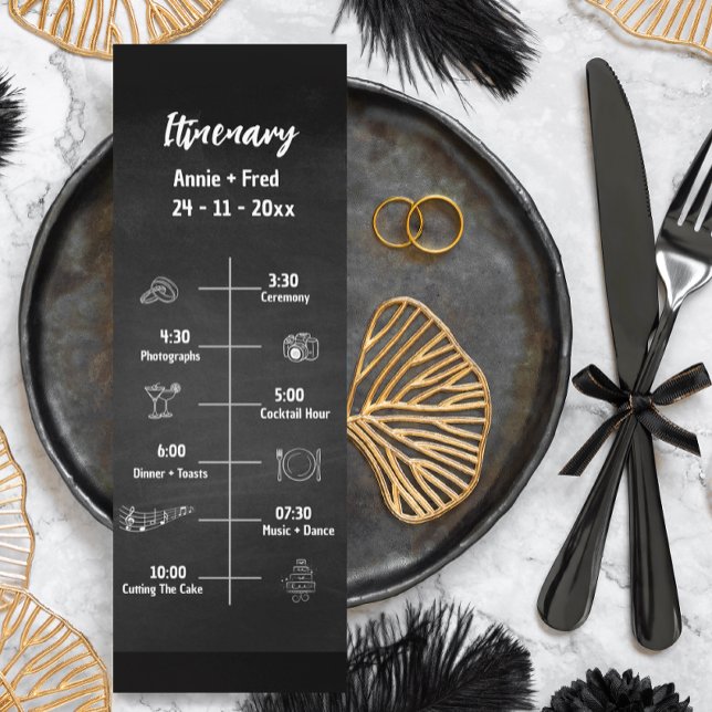 Cartão Plano do Programa de Casamento de Script Cl (Criador carregado)