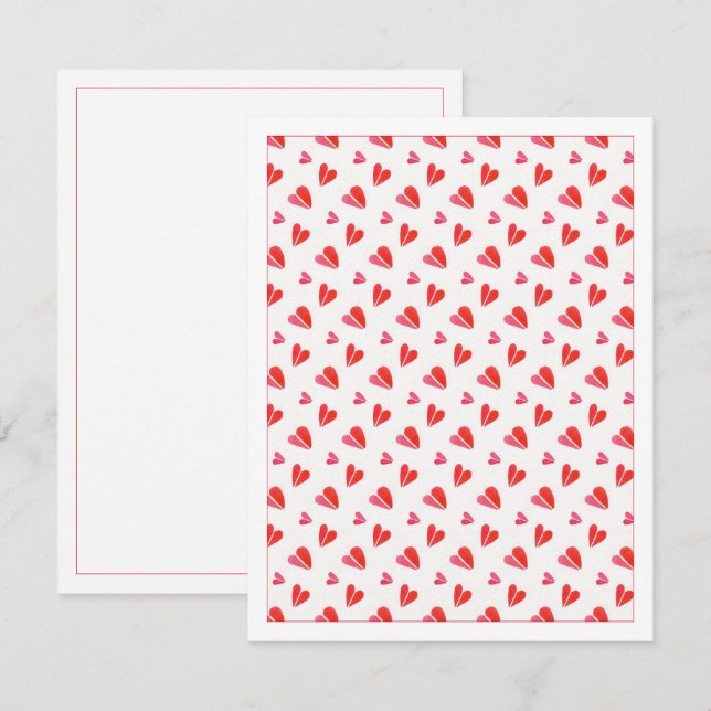 CARTÃO PLANO EM BRANCO 4,25X5,5 CORAÇÕES MINIATURA (Frente/Verso)