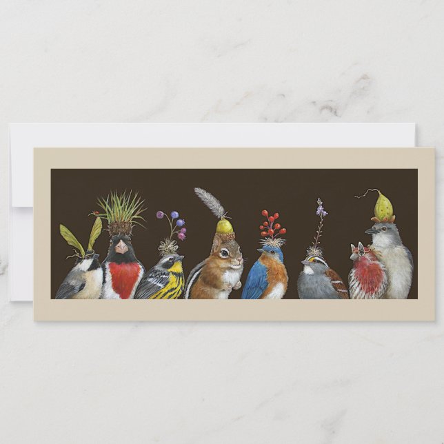 Cartão plano engraçado "Chip bateu a festa." (Frente)