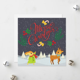 Cartão plano Feliz de Natal