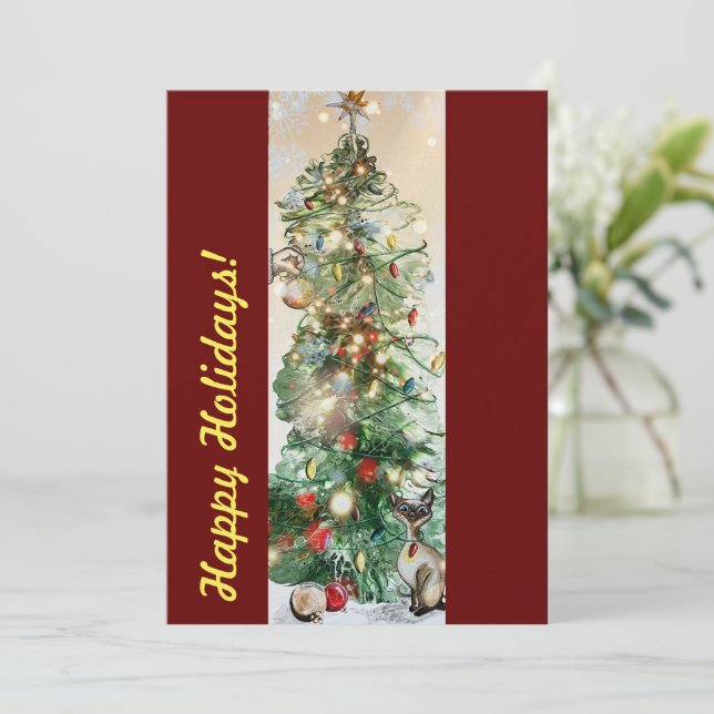 Cartão Plano Feliz Férias com Árvore de Natal (Em pé/Frente)