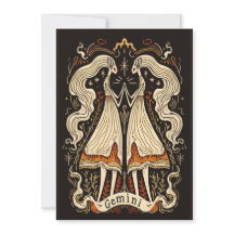Cartão plano - Gemini Celestial Zodiac Art