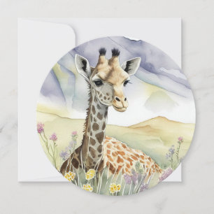 Cartão plano Giraffe
