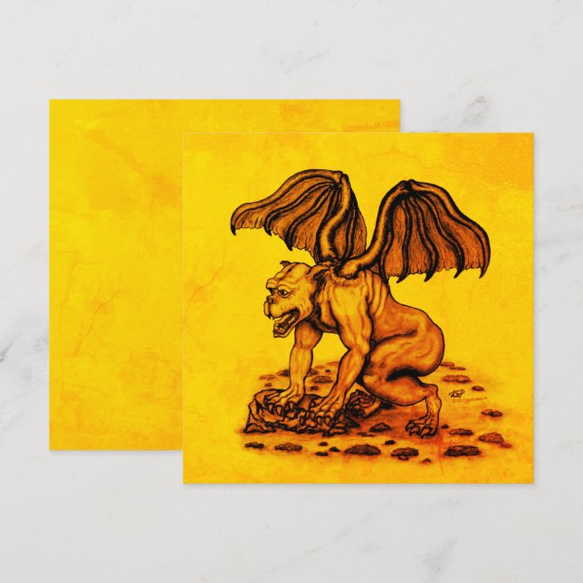 Cartão plano Golem Gargoyle (Frente/Verso)