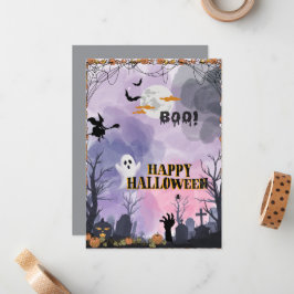 Cartão Plano Halloween - Cartão Saudável Spooketin