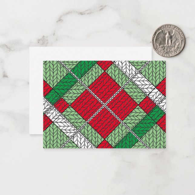 Cartão plano HOLIDAY ARGYLE KNIT 3.5x2.5 / Horizon (Frente/Verso In Situ)