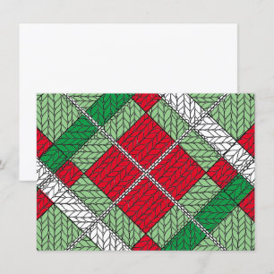 Cartão plano HOLIDAY ARGYLE KNIT 4.5x6.25 horizont