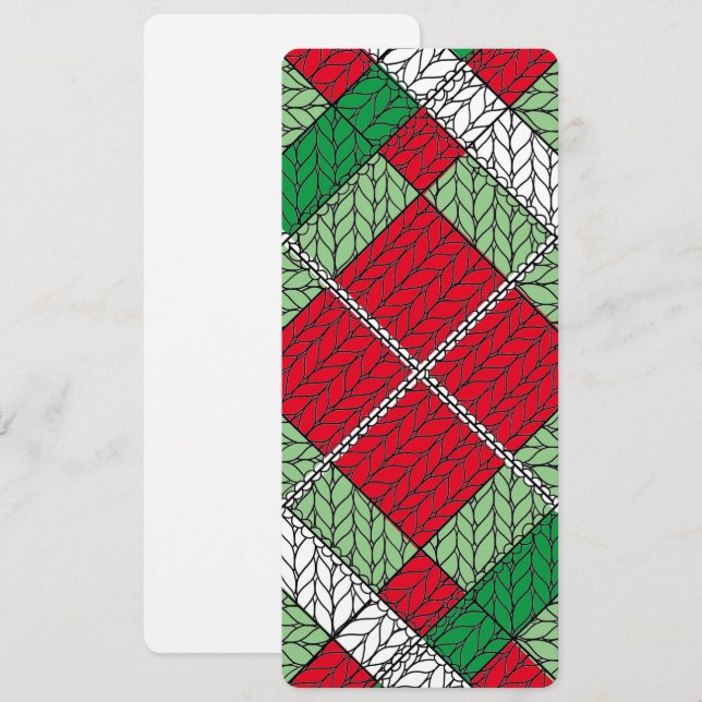 Cartão plano HOLIDAY ARGYLE KNIT 4x9.25 / Vertical (Frente/Verso)