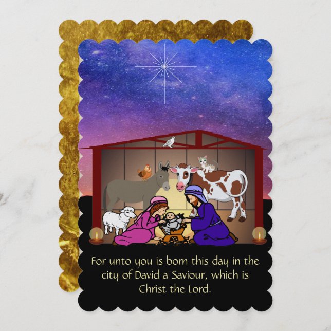 Cartão plano natalino (Frente/Verso)