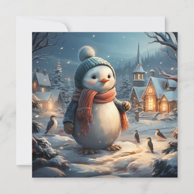Cartão plano para cenas de inverno bonitas (Frente)