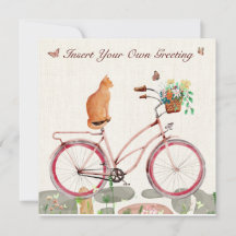 Cartão plano personalizado Le Chat à Vélo