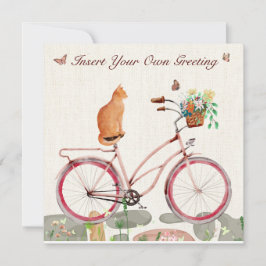 Cartão plano personalizado Le Chat à Vélo