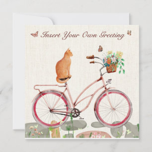 Cartão plano personalizado Le Chat à Vélo