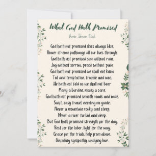 Cartão plano que Deus prometeu