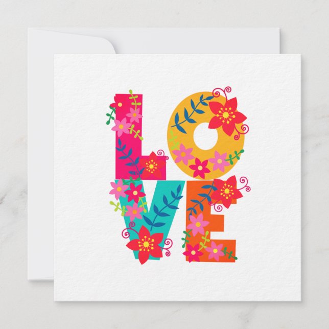 Cartão plano Rainbow Love (Frente)