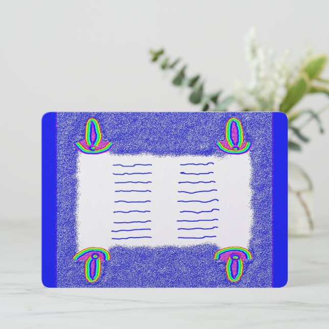 Cartão plano Rainbow Torah bar mitzvah bat mitzvah (Em pé/Frente)