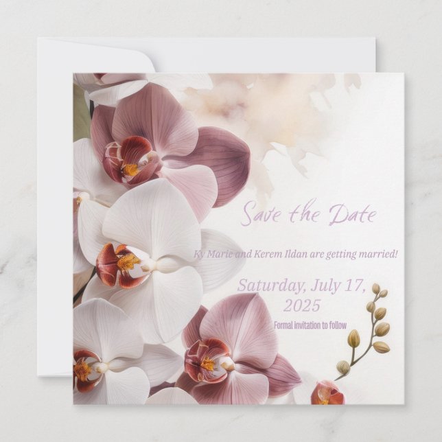 Cartão plano Salvar a data (Frente)