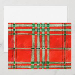 CARTÃO PLANO TARTAN VERMELHO SCOTT 5.5x7.5 / Horiz