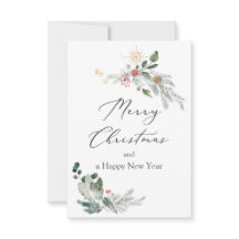 Cartão plano verde de água de Natal