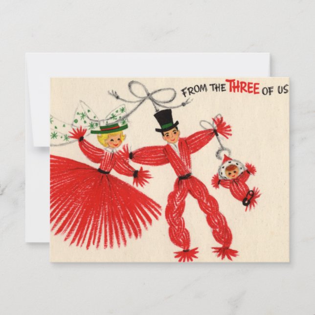 Cartão plano Vintage Yarn Dolls (Frente)