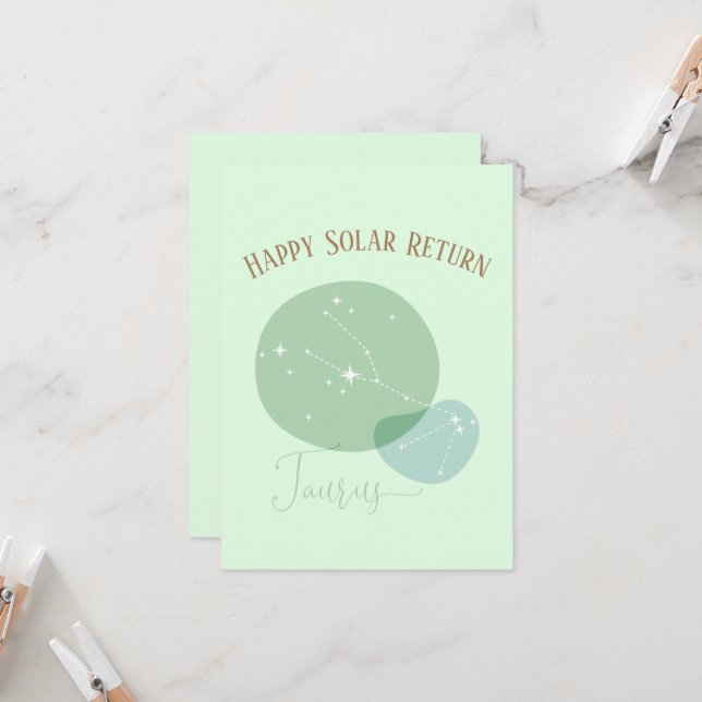 Cartão plano Zodiac Birthday Taurus (Frente/Verso In Situ)