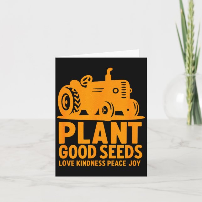 Cartão Plant Good Seeds Love Kindness Peace Joy Christian (Frente)