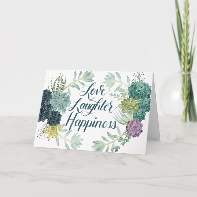Cartão Plant Happiness | Love Laughter Happiness (Frente)