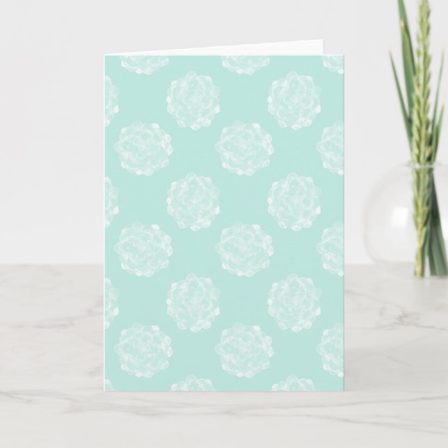 Cartão Plant Happiness | Pastel Succulent Pattern (Frente)