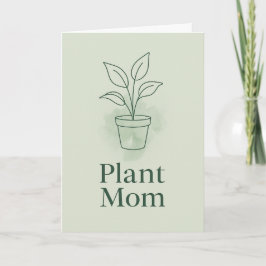 Cartão Plant Mom Greeting Card – Minimal Line Art Botanic