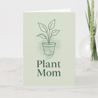 Cartão Plant Mom Greeting Card – Minimal Line Art Botanic