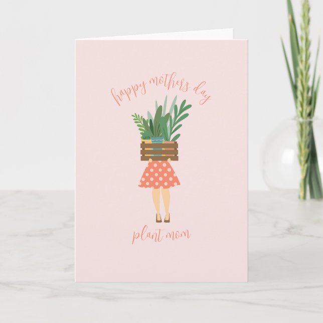 Cartão Planta de Dia de as mães Feliz (Frente)