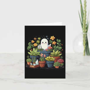 Cartão Planta Fantasma Dama Halloween Planta de Jardinage