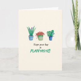 Cartão Plantas de Aquarela e Design de Suculentas