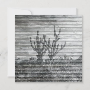 Cartão Plantas de Cactus em Tábuas de Madeira Foto em Pre