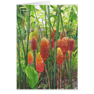 Cartão Plantas havaianas do gengibre