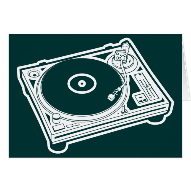 Cartão Plataforma giratória da velha escola (Frente Horizontal)