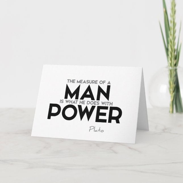 Cartão Platão: Medida de homem, potência (Frente)