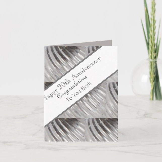 Cartão Platina do 20º Aniversário do Casamento (Frente)