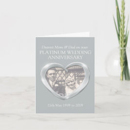 Cartão Platinum anniversary mom and dad photo card