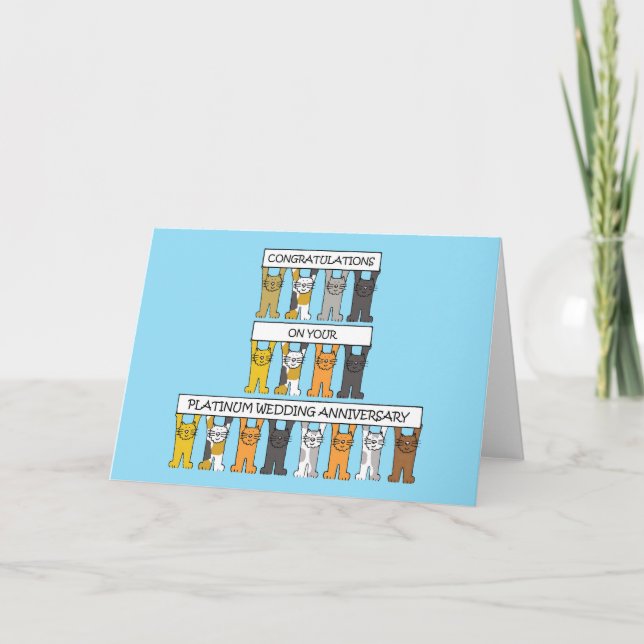 Cartão Platinum Wedding Anniversary  Congratulations (Frente)