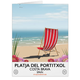 Cartão Platja del Portitxol, Costa Brava, Espanha